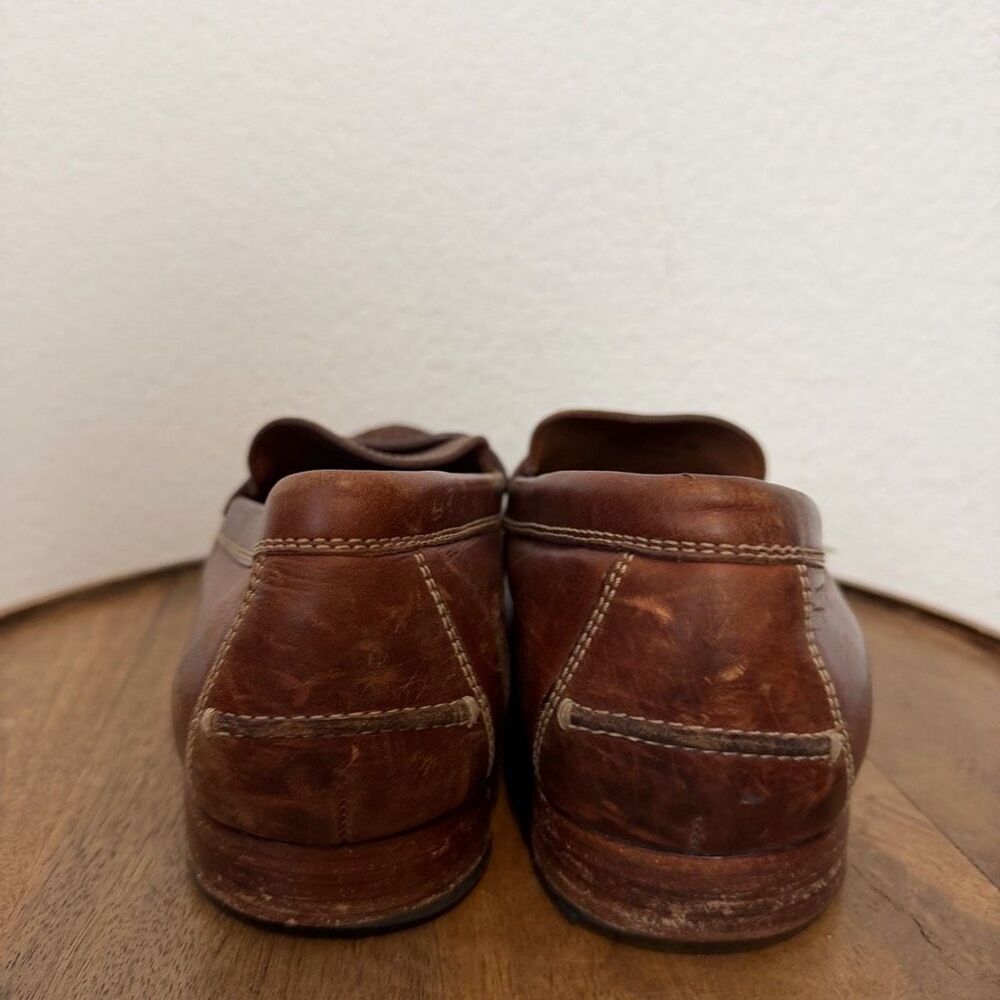 Trask Brown Leather Slip-On Classic Sadler Loafer Dress Shoes Men's Size 12 - Picture 4 of 12